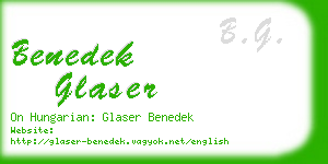 benedek glaser business card